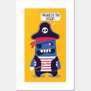 Pirate Monster T-Shirt Phone Case Tee Totebag Posters and Art